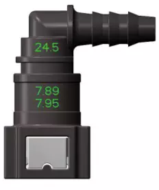 Топливный быстросъемный штуцер 7.89-ID6-90° | NS03-B2 угловой