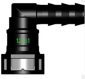 Топливный  быстросъемный штуцер 12.61-ID14-90° | NS03-G16, угловой