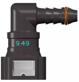Топливный быстросъёмный штуцер 9.49-ID6-90° | NS03-D5, угловой