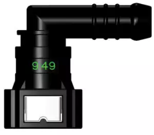 Топливный быстросъёмный штуцер 9.49-ID9.5-90° | NS03-D11, угловой